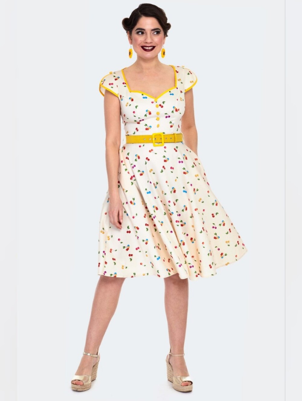 Voodoo Vixen Multicolored Rainbow Cherries Dress Size XL